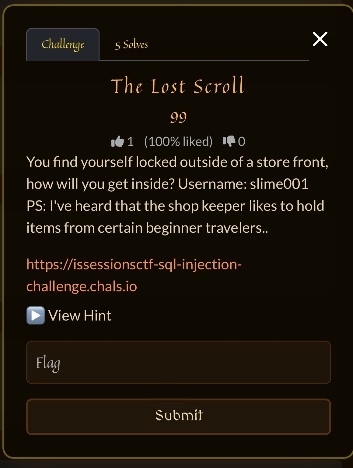 The Lost Scroll Challenge Discription